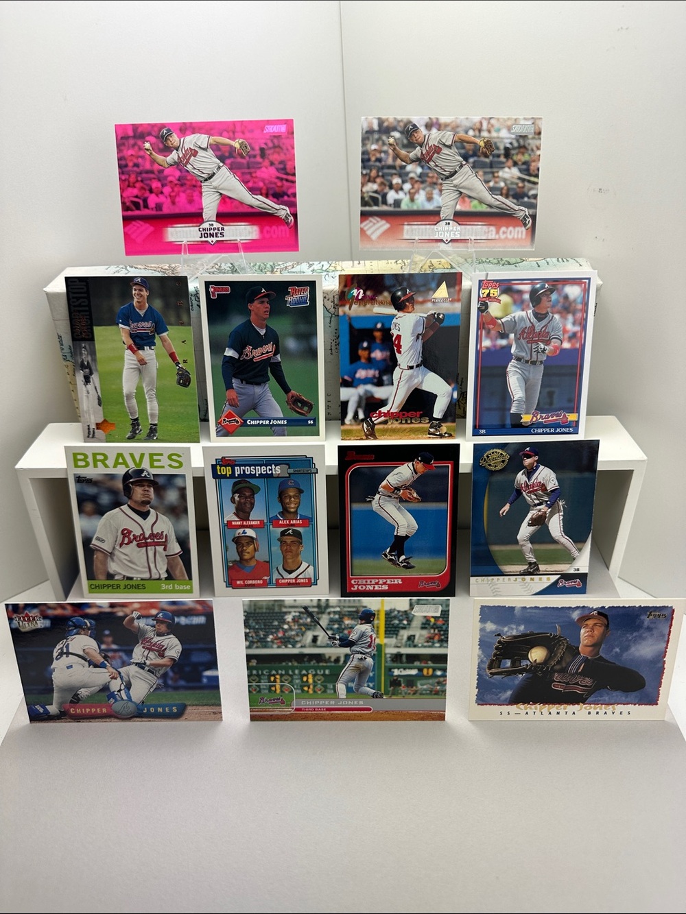 Chipper Jones Rated Rookie & Rookie Prospect card in lot of 13 Atlanta Braves